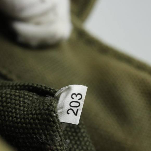 PRADA Canapa PM Hand Bag Canvas 2way Khaki Gold Auth 84641 - Picture 12 of 16